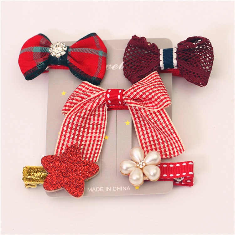 Baby Hair Clips 5pcs Bow Accessories